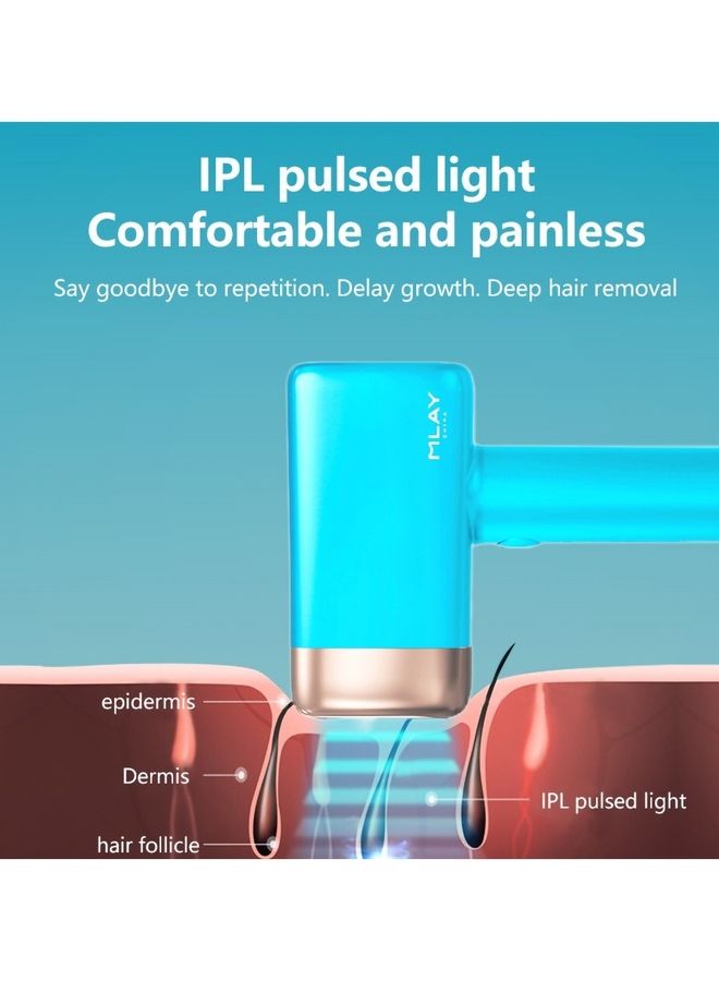 MLAY - 3 In 1 Painless Ice Compress Hair Removal Device Sky Blue - Image 1