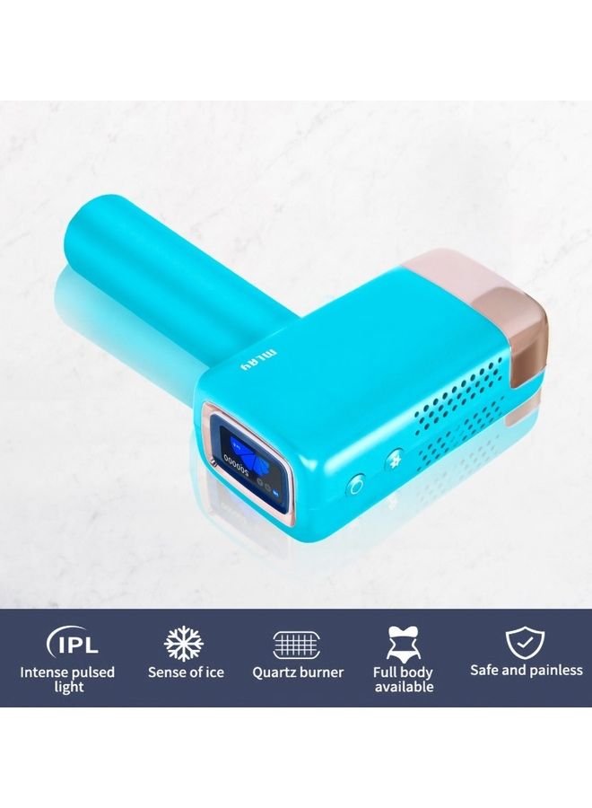 MLAY - 3 In 1 Painless Ice Compress Hair Removal Device Sky Blue - Image 1
