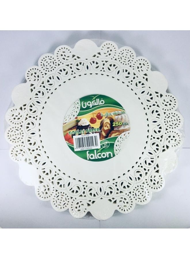 Falcon Doyley Paper 250 Pcs White 10.5inch - Image 1