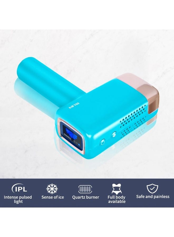 MLAY T14 Painless Ice Compress Hair Removal Device With Bikini Lamp Sky Blue - Image 5