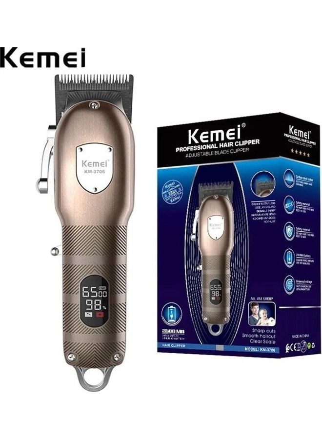 كيمي ماكينة حلاقة الشعر واللحية الكهربائية الاحترافية القابلة لإعادة الشحن والمصنوعة بالكامل من المعدن - Image 1