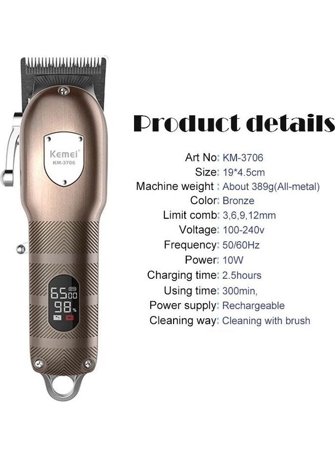 كيمي ماكينة حلاقة الشعر واللحية الكهربائية الاحترافية القابلة لإعادة الشحن والمصنوعة بالكامل من المعدن - Image 2