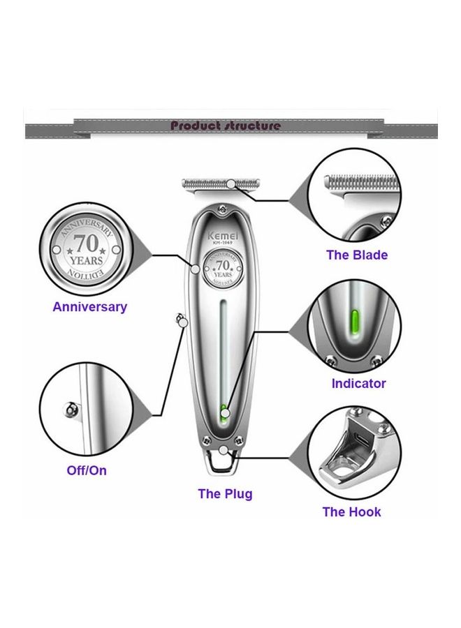 Kemei Professional Hair Clipper Silver - Image 3