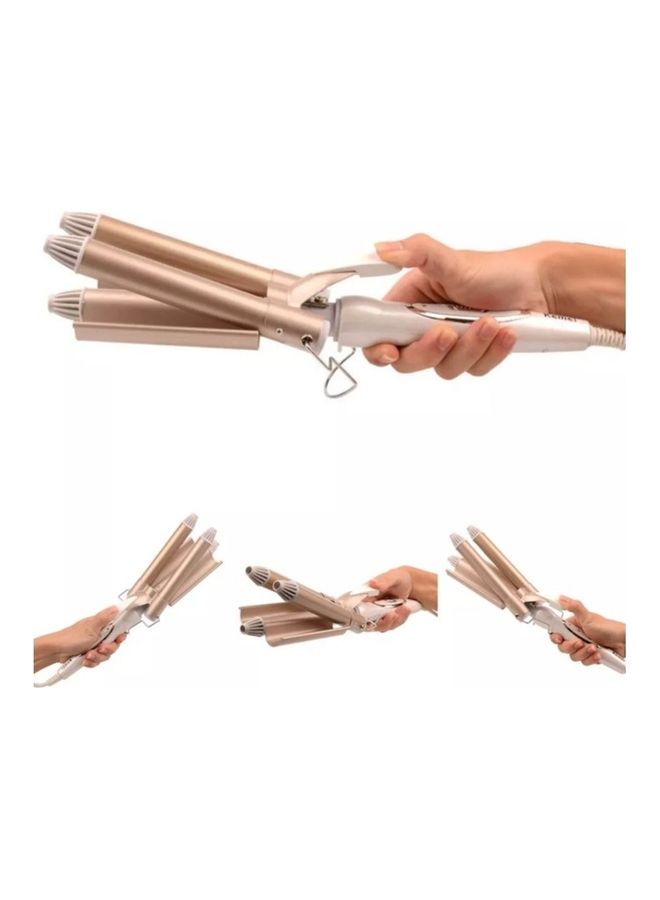 Kemei 3 Barrel Portable Hair Curler Electric Iron - Image 2