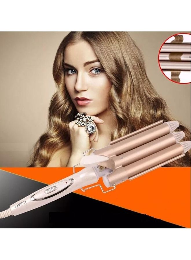 Kemei 3 Barrel Portable Hair Curler Electric Iron - Image 3