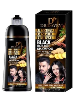 DR. DAVEY 3 In1 Hair Dye Shampoo Black 420ml  - Image 1