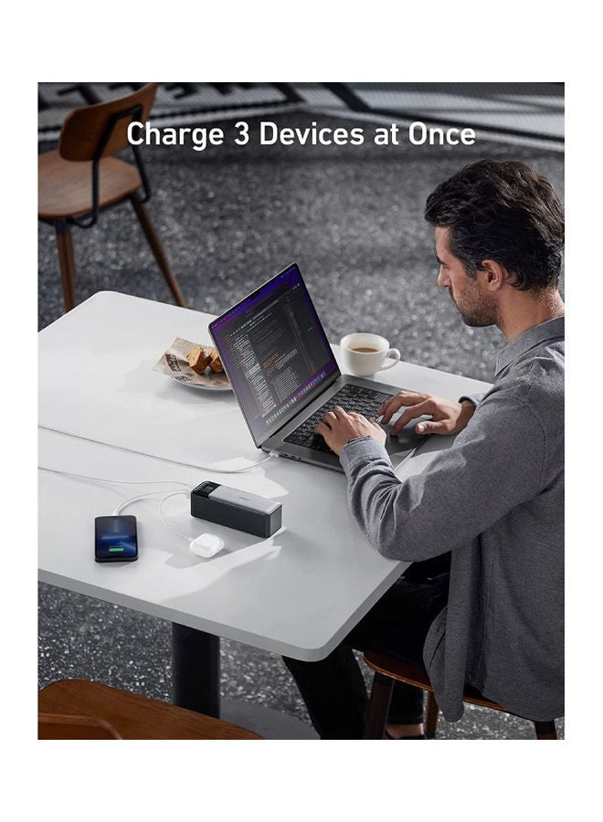 Anker - Power Bank, 24,000mAh 3-Port Portable Charger with 140W Output, 737 (PowerCore 24K), Smart Digital Display, Compatible with iPhone 13 Series, Samsung, Dell, AirPods, and More Black/Grey - Image 1