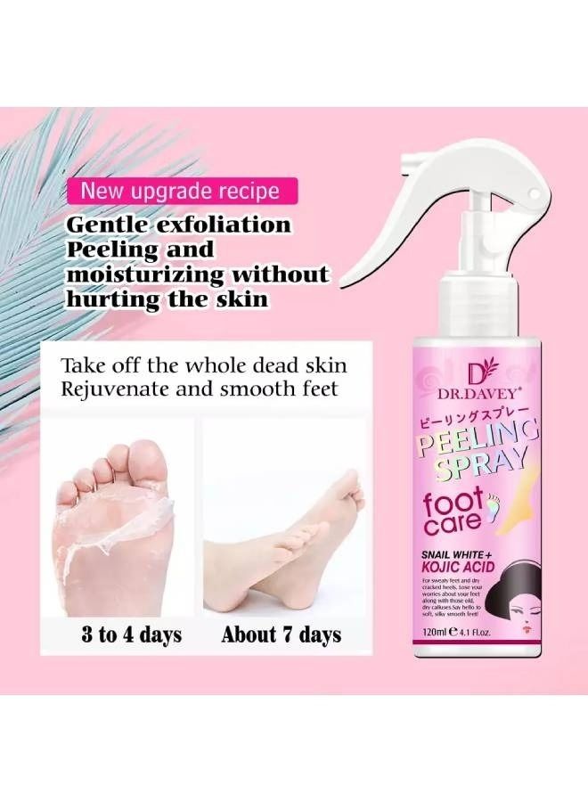 DR. DAVEY Snail White And Kojiv Acid Foot Care pelling Spray Clear 120ml - Image 2