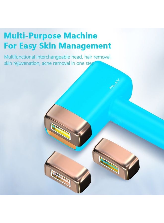 MLAY 3 In 1 Painless Ice Compress Hair Removal Device Sky Blue  - Image 1