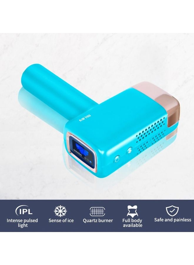 MLAY 3 In 1 Painless Ice Compress Hair Removal Device Sky Blue  - Image 3