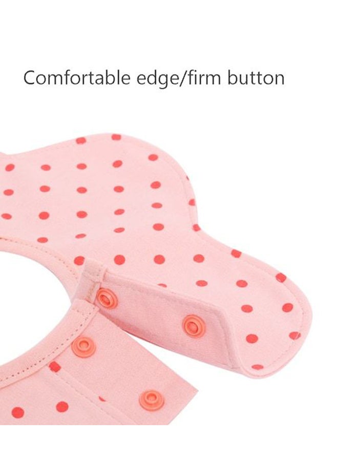 9-Pieces Polka Dot Print Rotateable Star Shaped Water Absorbent Adjustable Baby's Burp Cloths - Image 3