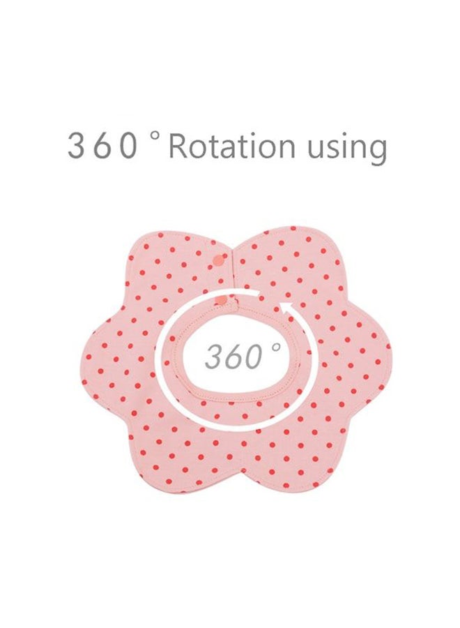 9-Pieces Polka Dot Print Rotateable Star Shaped Water Absorbent Adjustable Baby's Burp Cloths - Image 5