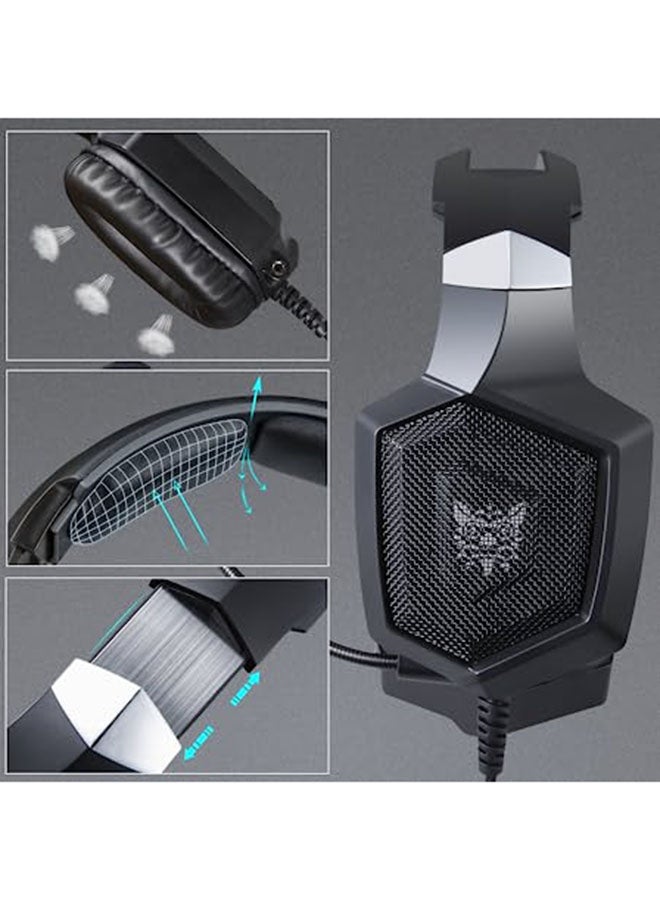 onikuma - K8 RGB Gaming Headset  7.1 Surround Sound Noise Canceling Mic ,PC , PS4-3 , Mobile And Xbox - Image 1