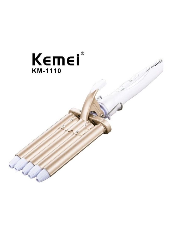 Kemei 5 Barrel Portable Hair Curler Electric Iron White/Beige 1.8meter  - Image 1