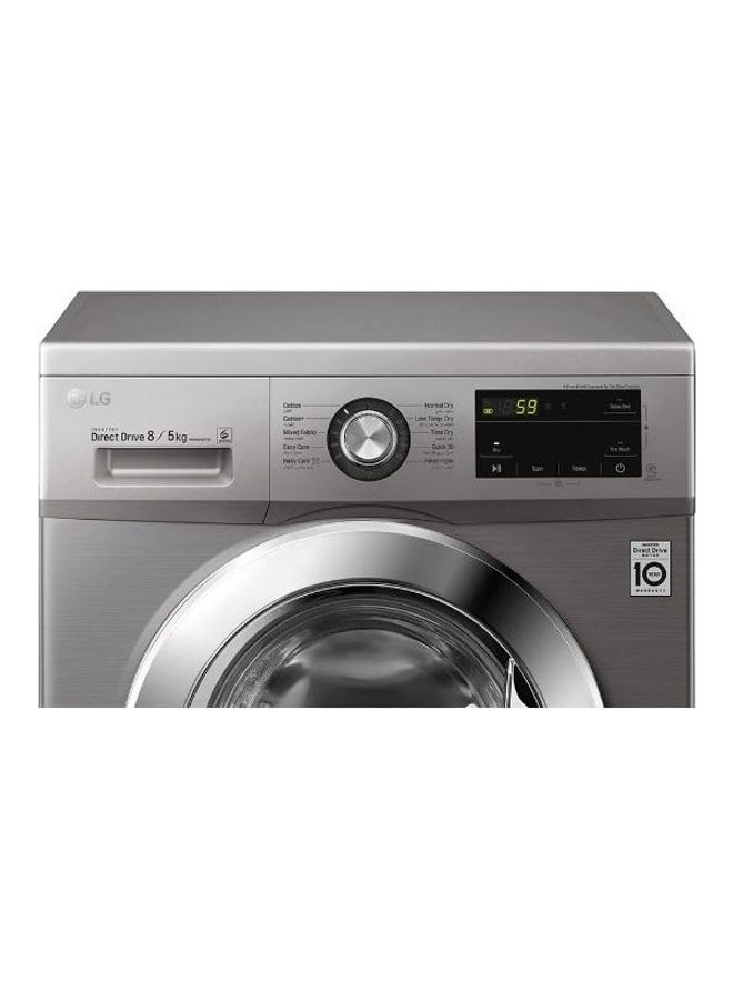 LG - Front Load Washing Machine Chrome Knob 8 kg F4J3TMG5P Silver - Image 1