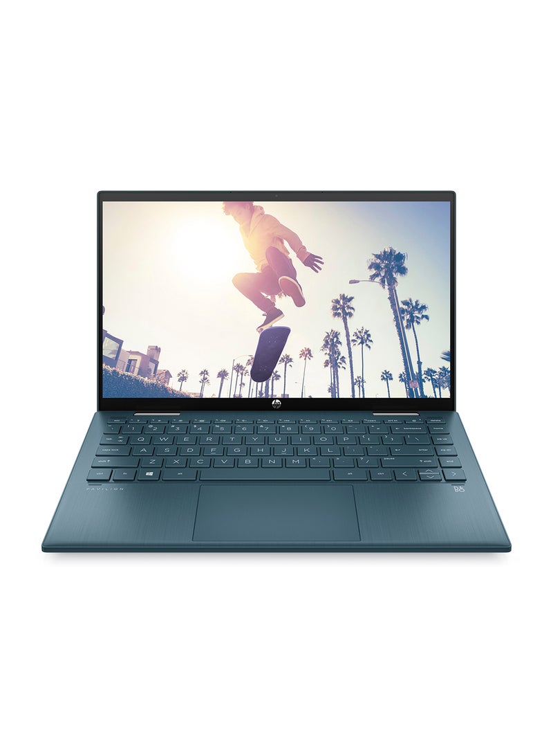 HP - Pavilion x360 Convertible 14-dy0024nx With 14-Inch FHD Touch Screen Display, Intel Pentium Gold 7505 Processor / 4GB RAM / 128GB SSD / Intel UHD Graphics / Windows 11 Home / english_arabic Spruce Blue - Image 1