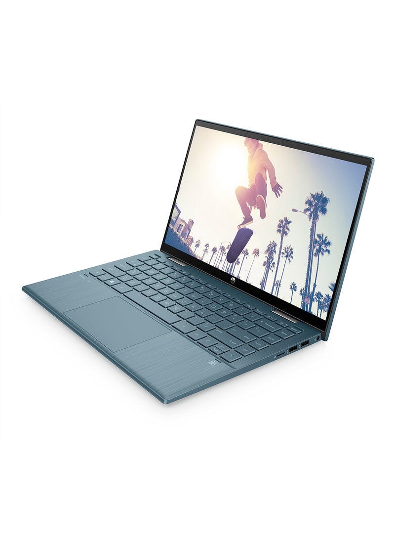HP - Pavilion x360 Convertible 14-dy0024nx With 14-Inch FHD Touch Screen Display, Intel Pentium Gold 7505 Processor / 4GB RAM / 128GB SSD / Intel UHD Graphics / Windows 11 Home / english_arabic Spruce Blue - Image 1
