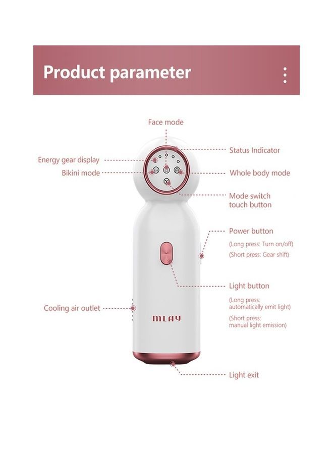 Sapphire Ice Compress Crystal Hair Removal Machine White/Pink