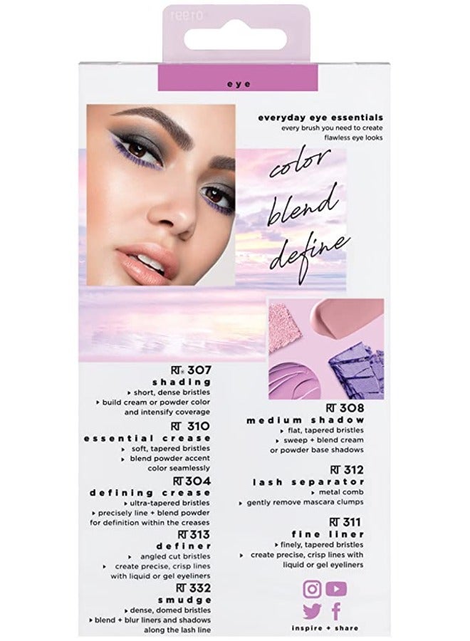 REAL TECHNIQUES - Real Techniques Enhanced Eye Set Eyeshadow & Eyeliner Makeup Brush Kit for Every Look Multicolour - Image 1