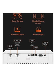 BenQ BenQ X3000i True 4K UHD 4LED Gaming Projector | 3000 Lumens | 1080p 240Hz 4.2ms | 100% DCI-P3 |  Android TV | HDMI | 2D Keystone | eARC | 3D | PS5 | Xbox X3000i Black & White  - Image 2