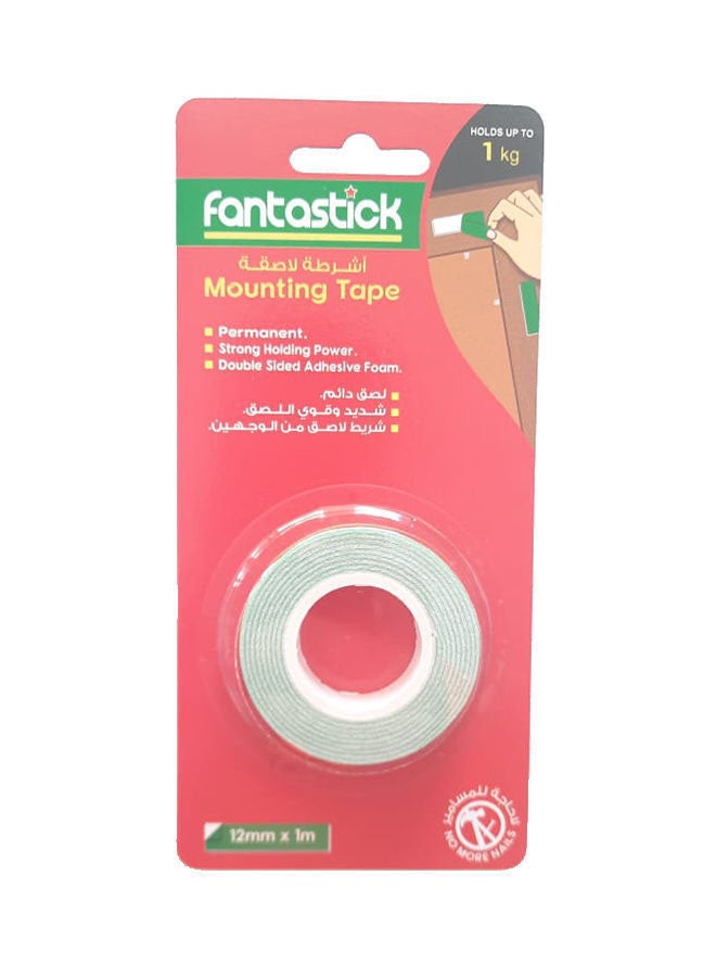 Fantastick Double-Sided Mounting Tape 12mm x 1 m Grey  - Image 1