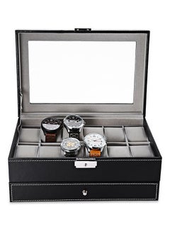 12-Compartment PU Leather Watch Organizer Box - v1666017410/N16581529A_3