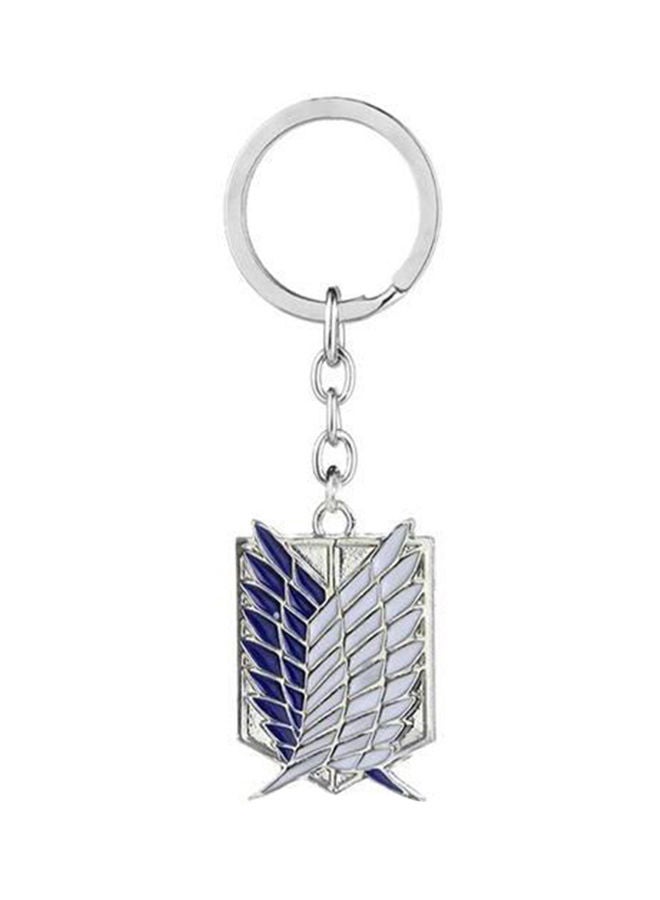 Generic Attack On Titan Keychain Silver/Blue  - Image 1