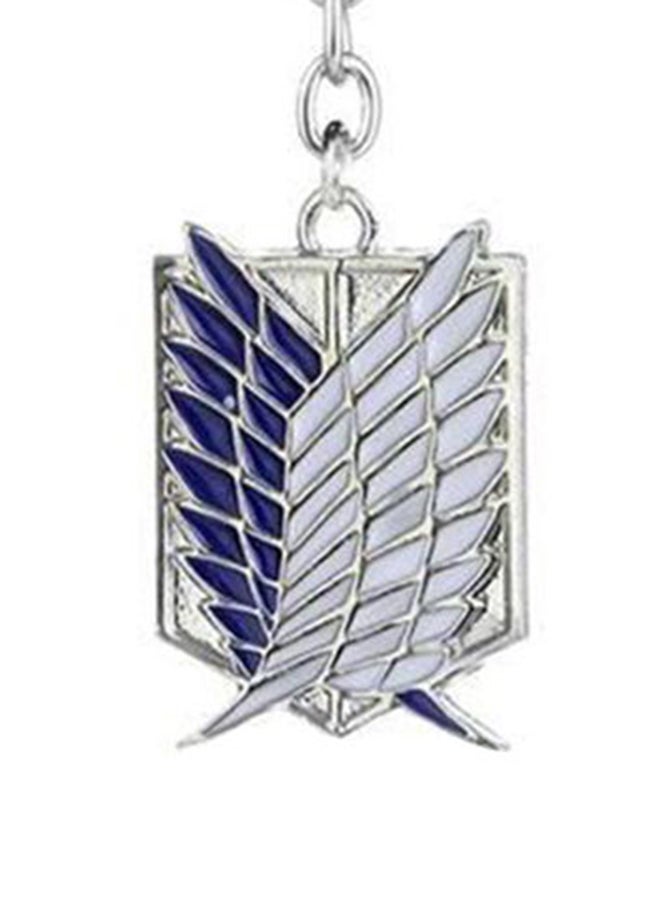 Generic Attack On Titan Keychain Silver/Blue  - Image 2
