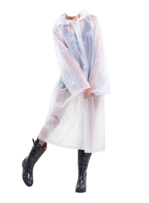 Portable Breathable Raincoat With Hood Sleeves