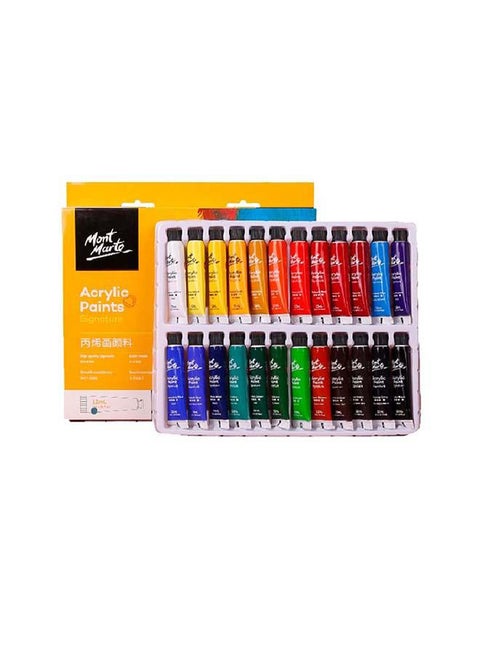 24-Piece Acrylic Paint Set 24x12ml Multicolour