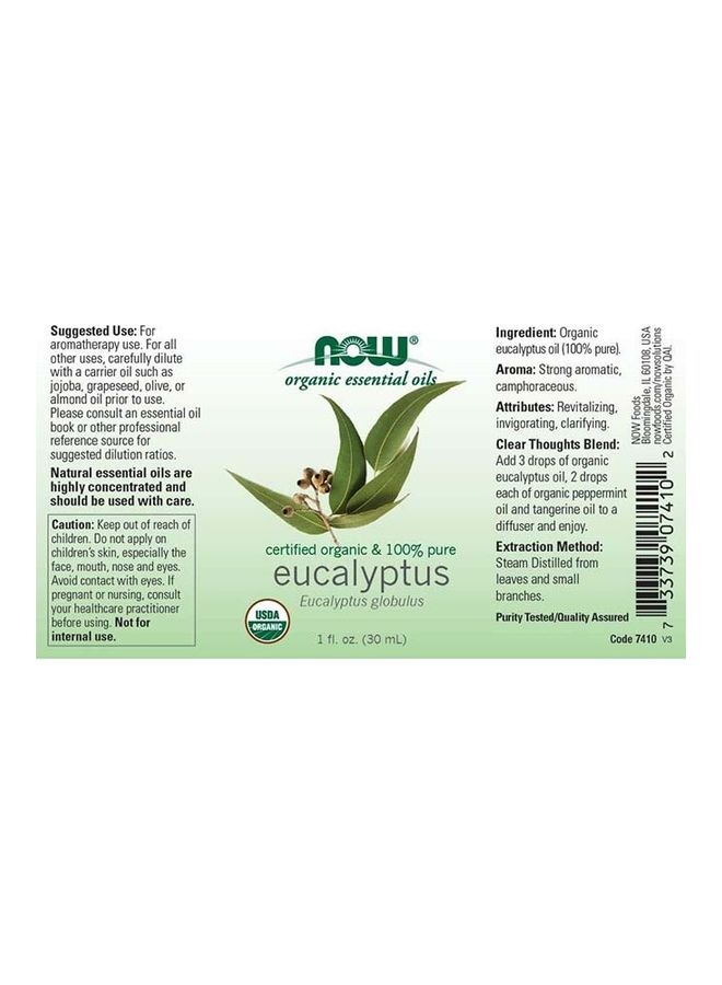 Now Foods Now Organic Essential Oils, Organic Eucalyptus Oil 1 oz - Image 2