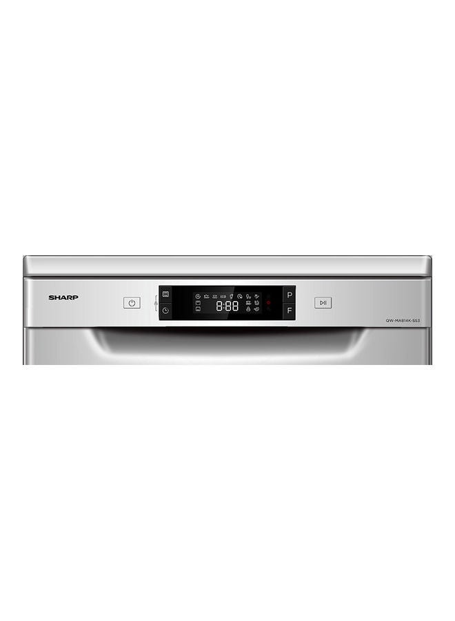 SHARP - Free Standing Dishwasher With 14 Place Setting And 8 Programs QW-MA814K-SS3 Silver - Image 1