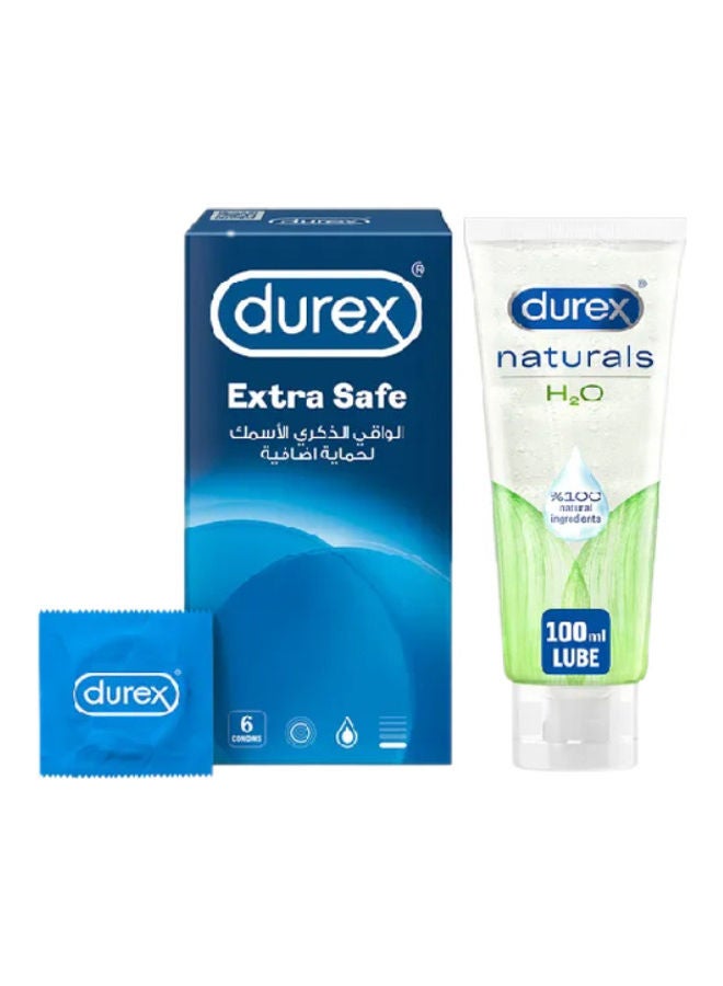 Durex Extra Safe Extra Lubed Condoms 6 and Durex Naturals Intim Gel 