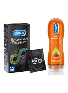 Durex Extended Pleasure Condoms 12 and Durex 2 in1 Lube arousing Guarana gel 200ml 