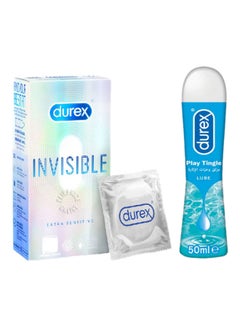 Invisible Extra Sensitive Condoms 12 and Durex Play Tingle 50ml lube