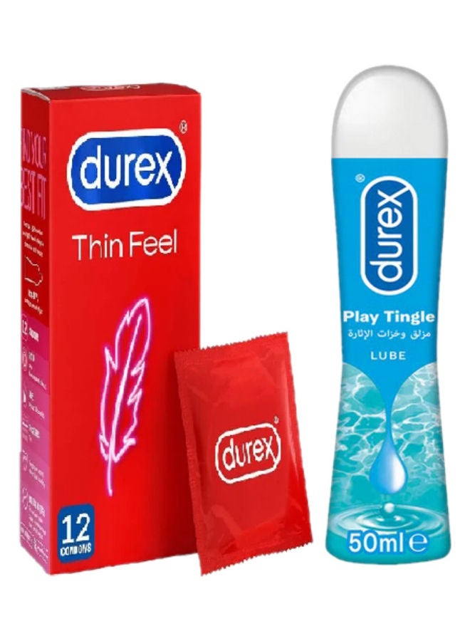 Durex Thin Feel Condoms 12 and Durex Play Sweet Tingle 50 ml lube