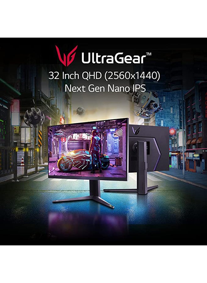 LG - 32 Inch UltraGear QHD / Nano IPS with ATW / 1ms GtG / VESA DisplayHDR 600 / G-SYNC Compatible Monitor, 32GQ850-B Black - Image 1