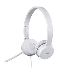 Lenovo 110 Stereo Analog On-Ear Headset White  - Image 4
