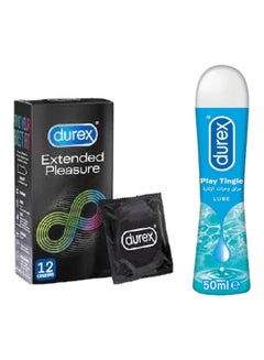 Durex Extended Pleasure Condoms 12 and Durex Play Tingle lube 50ml 