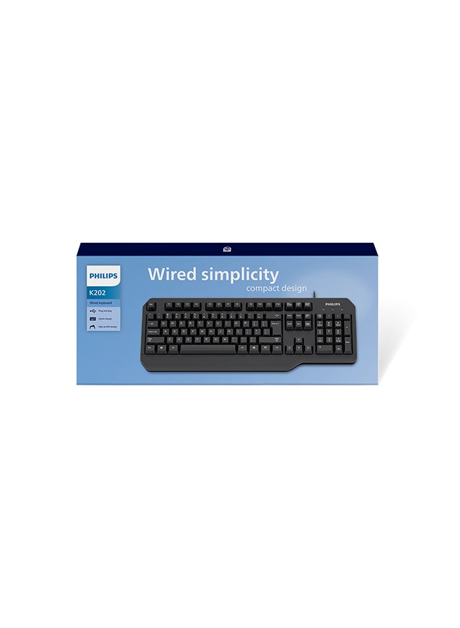 Philips - K202 Wired simplicity Keyboard Black - Image 1