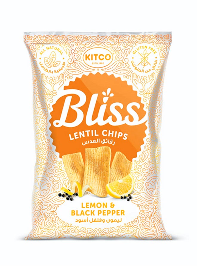 رقائق العدس بنكهة الليمون والفلفل الأسود من "بليس" 27جرام