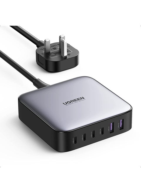 Nexode 200W USB C Charger Multi-Function 6 in 1 GaN Charge Power Adapter USB Fast Charger Wall Plug Compatible With MacBook Pro/Air M2 M1, iPhone 13 Pro Max, iPad Pro, Galaxy S22, Oneplus, etc. Grey
