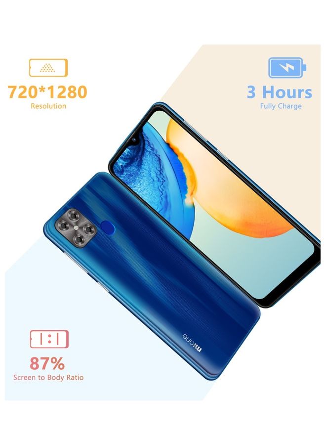 MI12 6.53"Notch Display,8.0MP+5.0MP,2+32GB,3200mAh,Fingerprint android 9.0 - Blue
