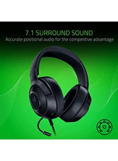RAZER Razer Kraken X: 7.1 Surround Sound Gaming Headset With Cross-Platform Compatibility, Ultra-Light Ergonomic Build At 250 G - Classic Black  - Image 4