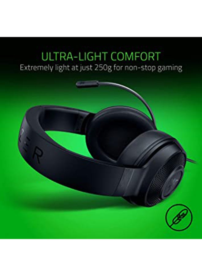 RAZER - Razer Kraken X: 7.1 Surround Sound Gaming Headset With Cross-Platform Compatibility, Ultra-Light Ergonomic Build At 250 G - Classic Black - Image 1
