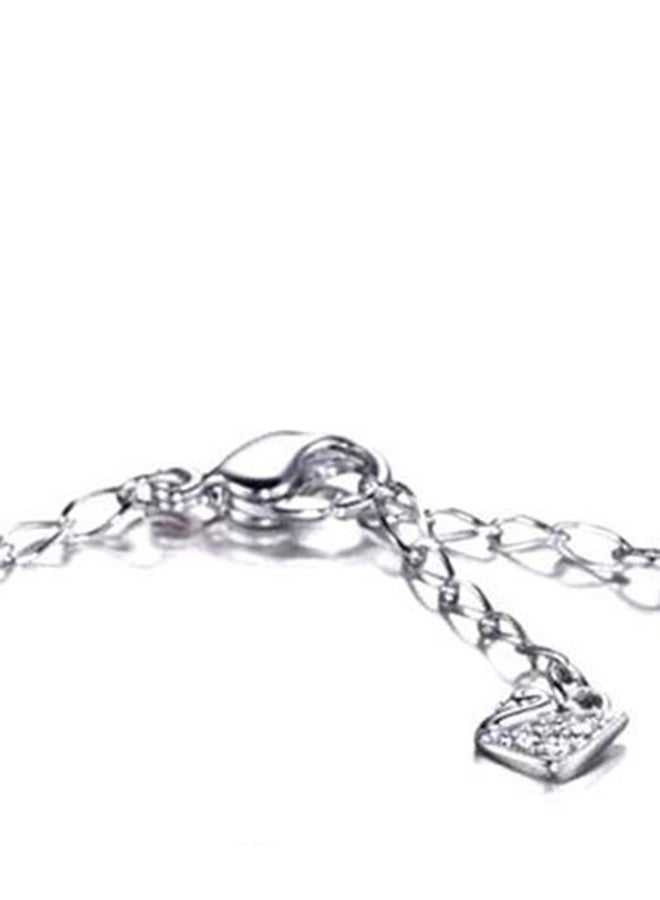 Silver Plated Rhinestone Studded Swan Designed Bracelet  - Image 4