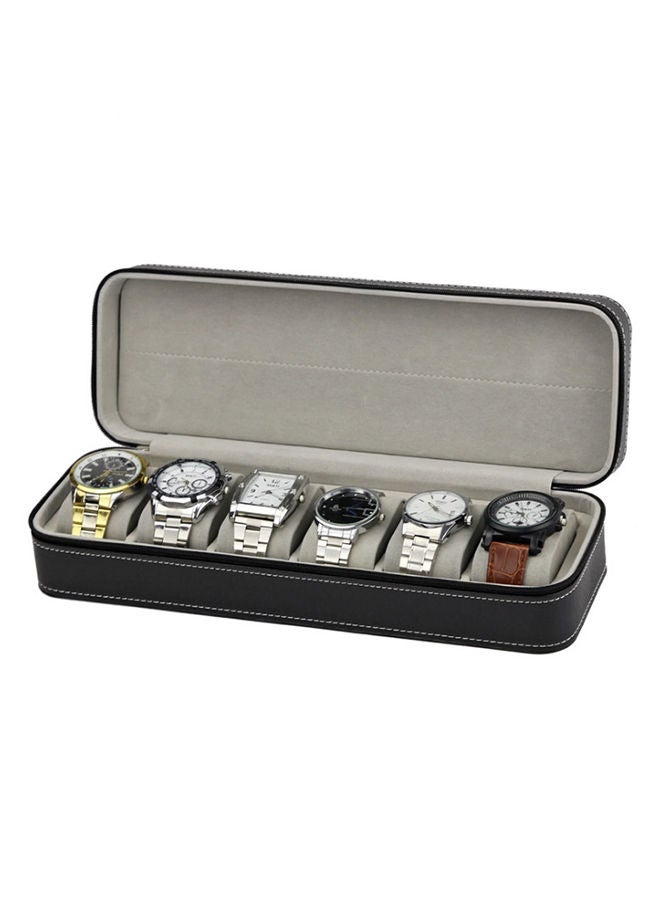 Generic - unisex 6-Slot PU Leather Watch Box - Image 1