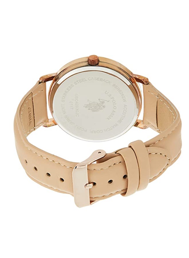 U.S. Polo Assn. - Women's Polyurethane Analog Watch USC42030 - 40 mm - Beige - Image 1