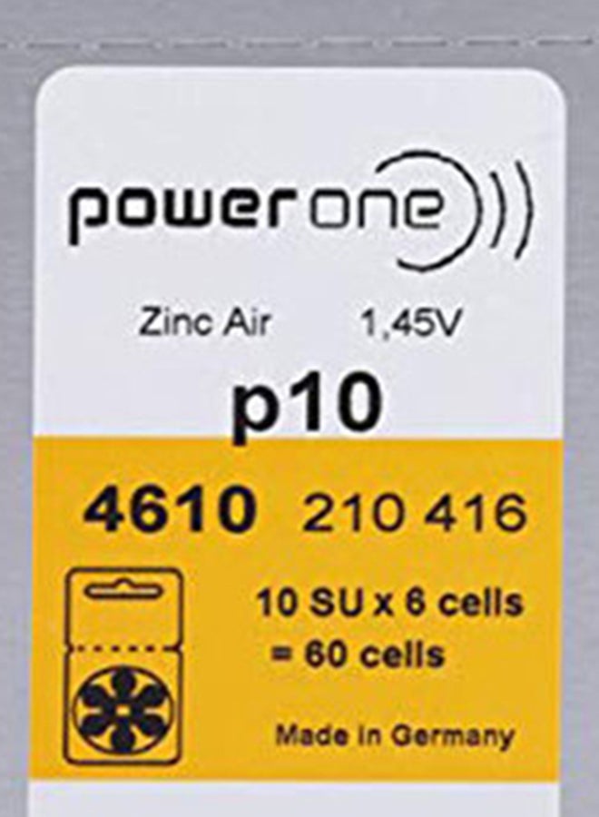 PowerOne - Powerone 1.45V Hearing Aid Batteries - Pack Of 60 Pieces - Image 1