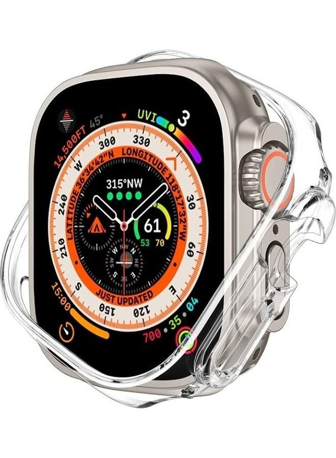 MARGOUN - Apple Watch Ultra 49mm Case Protective Hard PC Cover Shockproof Hollow Bumper Frame Guard Compatible with iWatch Ultra 49mm Clear - Image 1